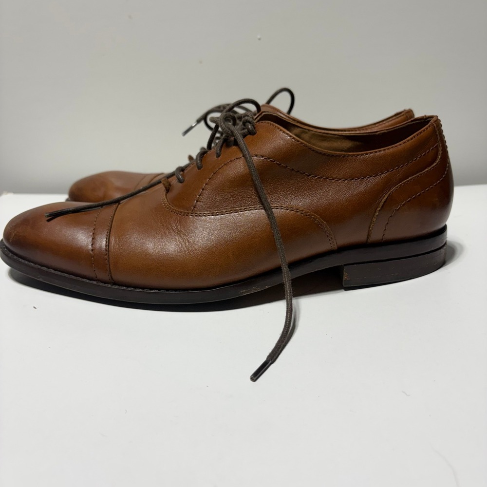 Cole Haan Grand.OS Cap Toe Oxford Mens 9.5 Brown Leather Dress Shoes Business